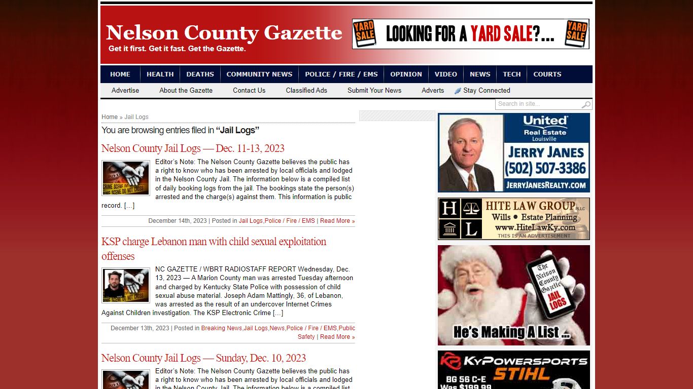 Jail Logs - Nelson County Gazette